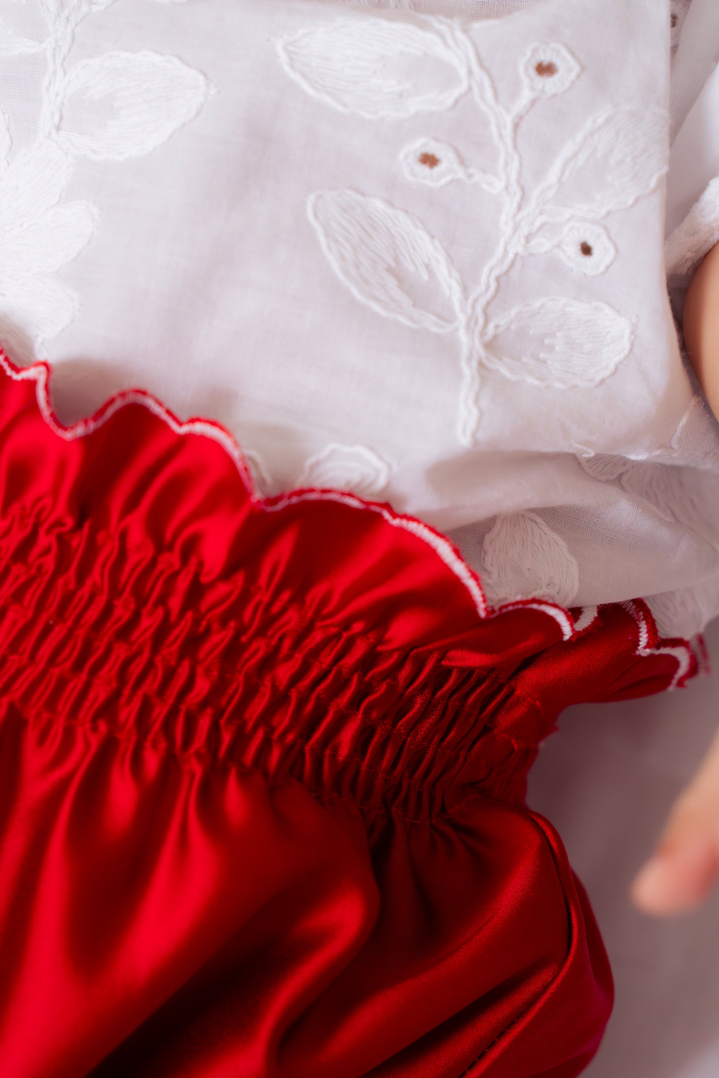 Conjunto cubre pañal rojo