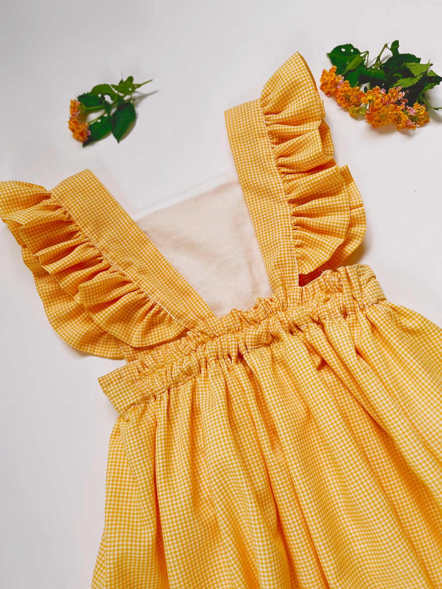 PICHI VESTIDO CUADROS MARGARITAS