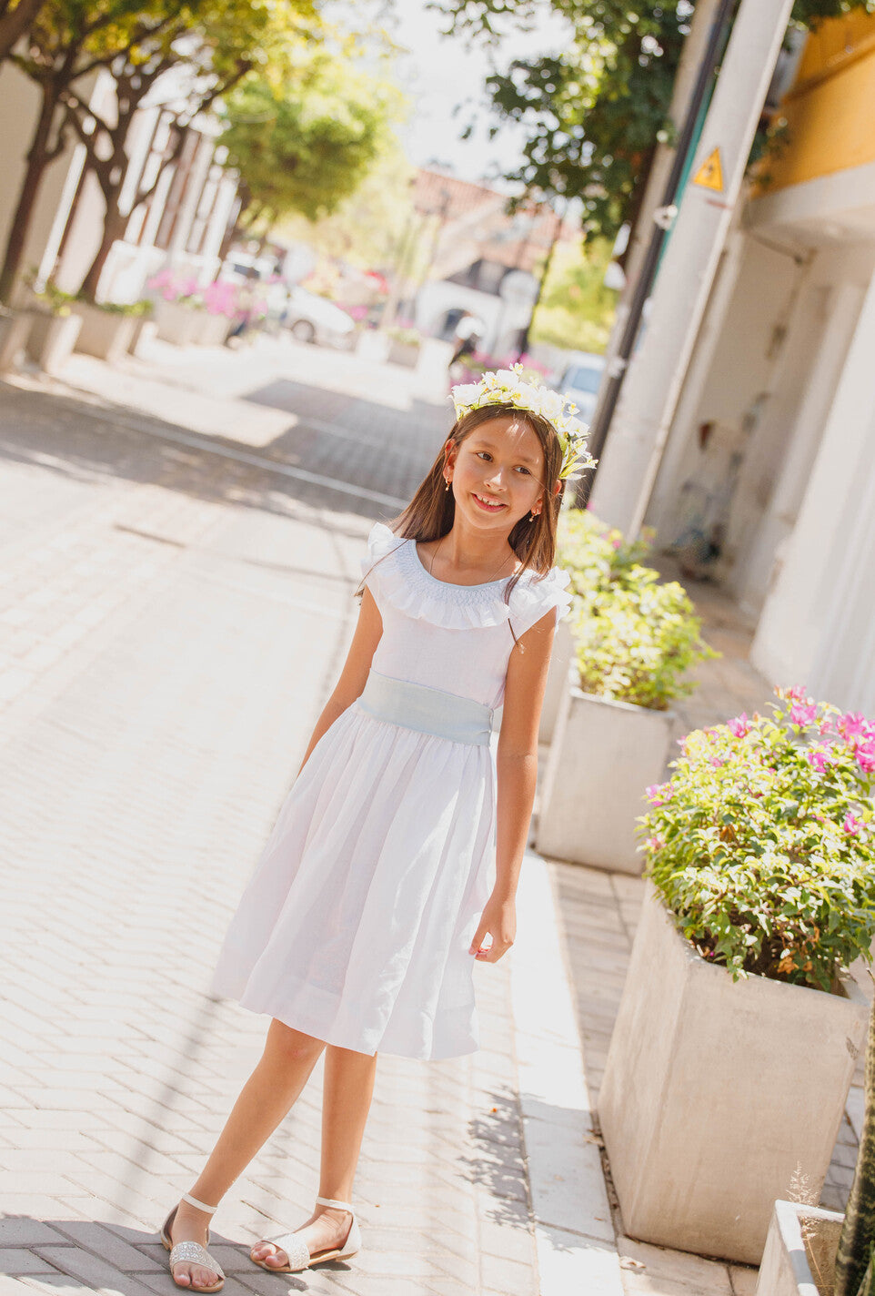 Vestido ceremonia escote v