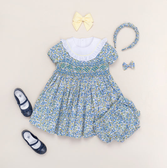 Vestido nido de abeja estampado Angélica