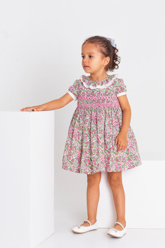 Vestido nido de abeja estampado