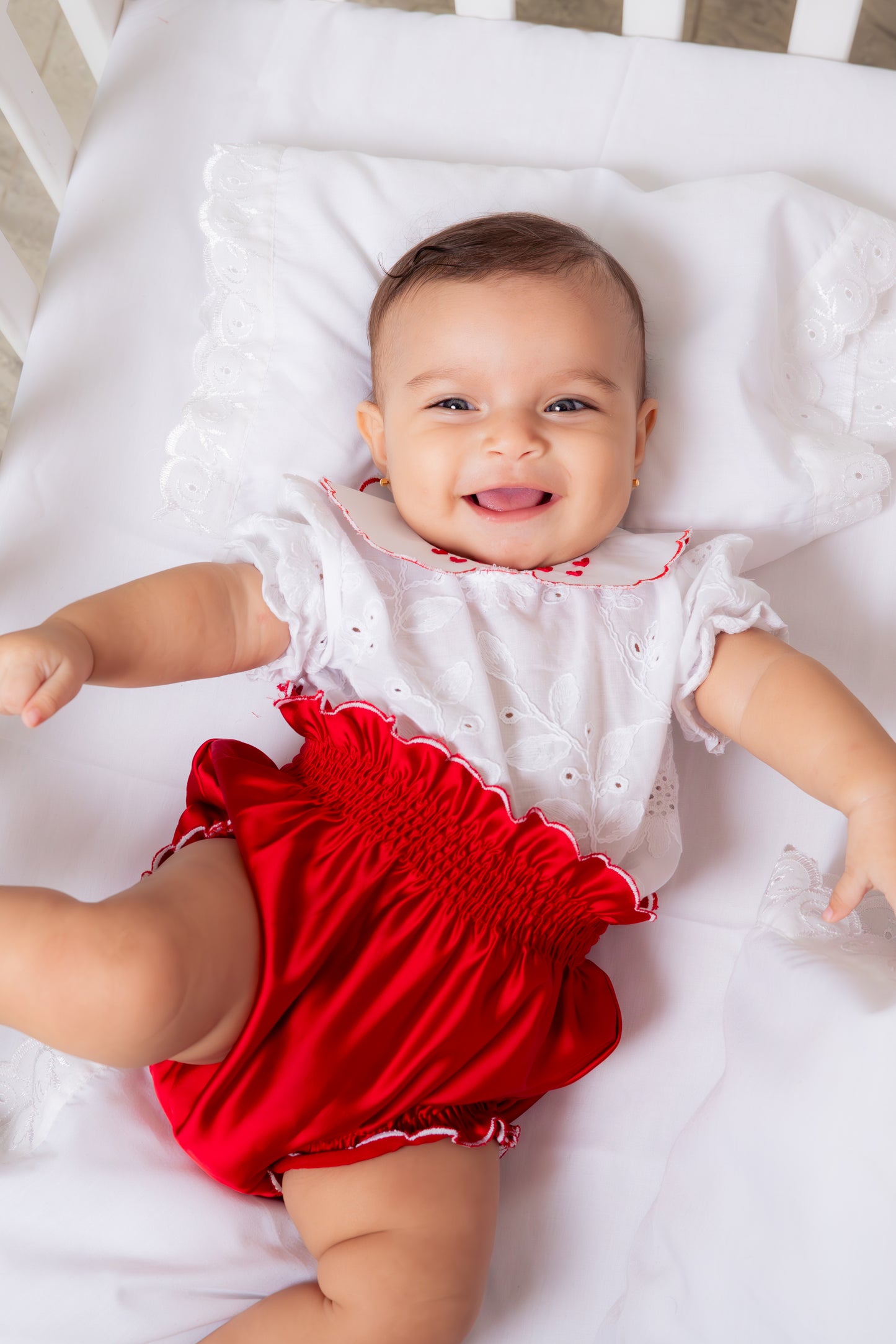 Conjunto cubre pañal rojo