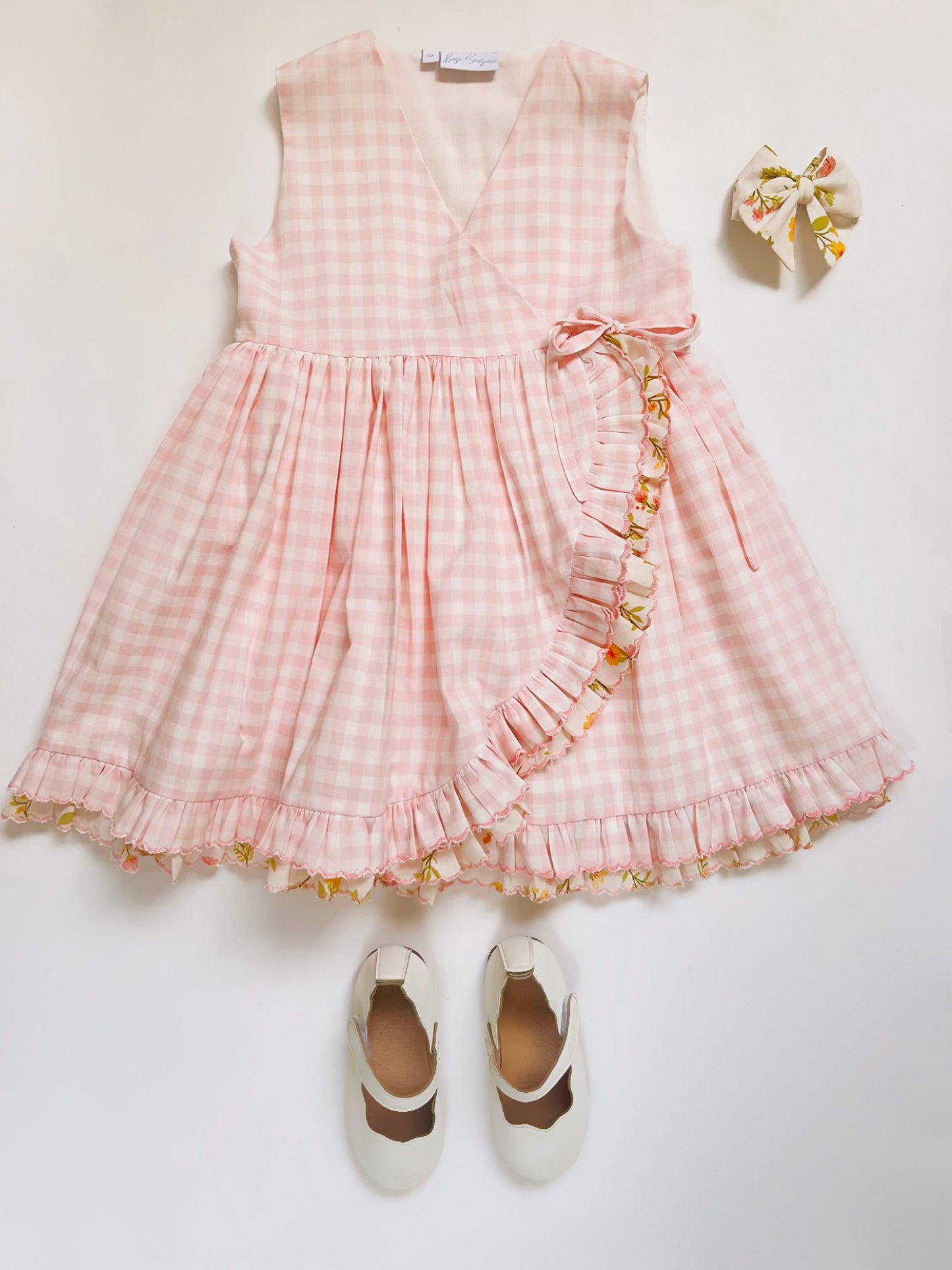 VESTIDO CUADROS ROSA