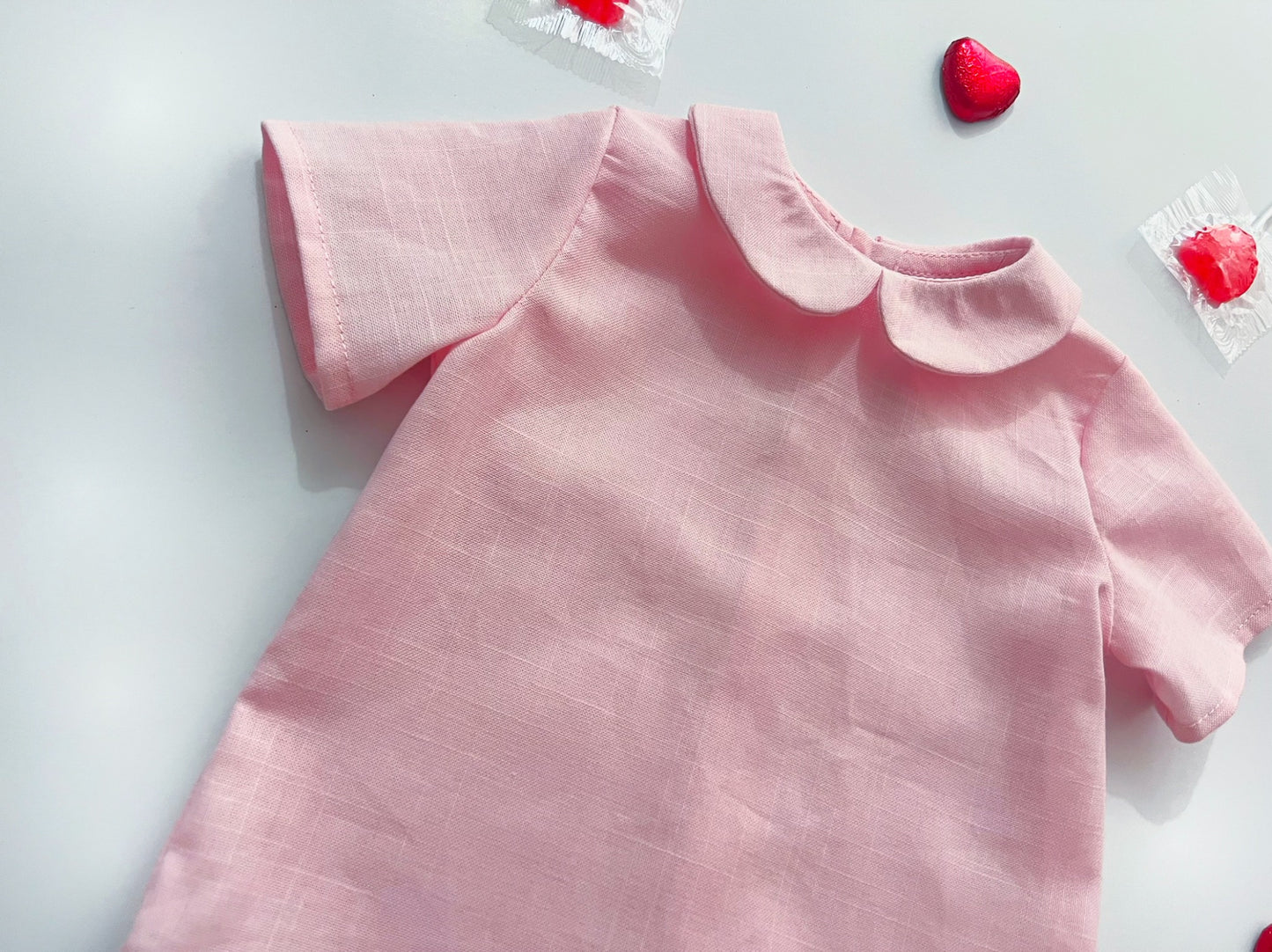 Camisa bebé lino rosa