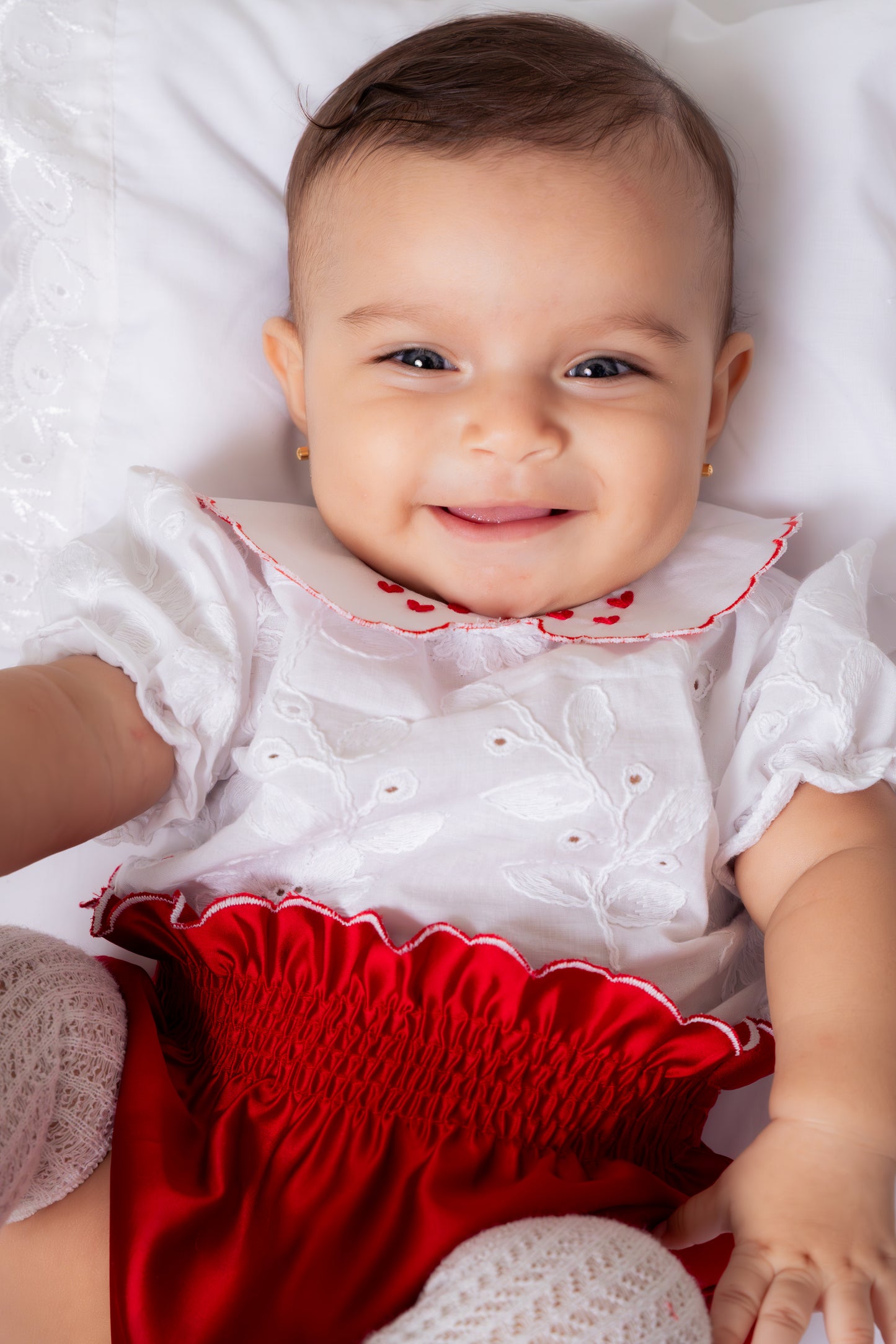 Conjunto cubre pañal rojo