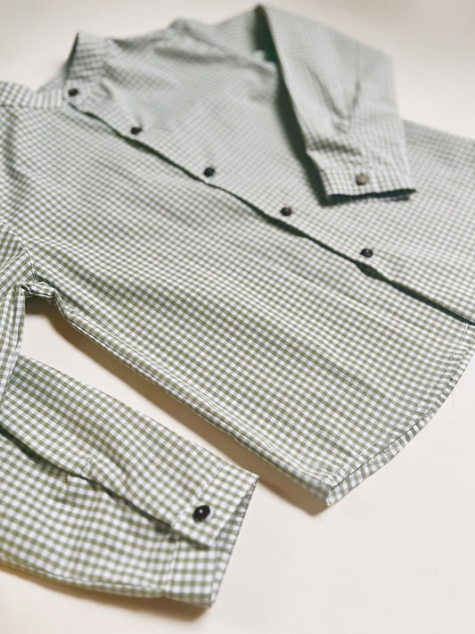 CONJUNTO CUELLO MAO CUADROS OLIVA