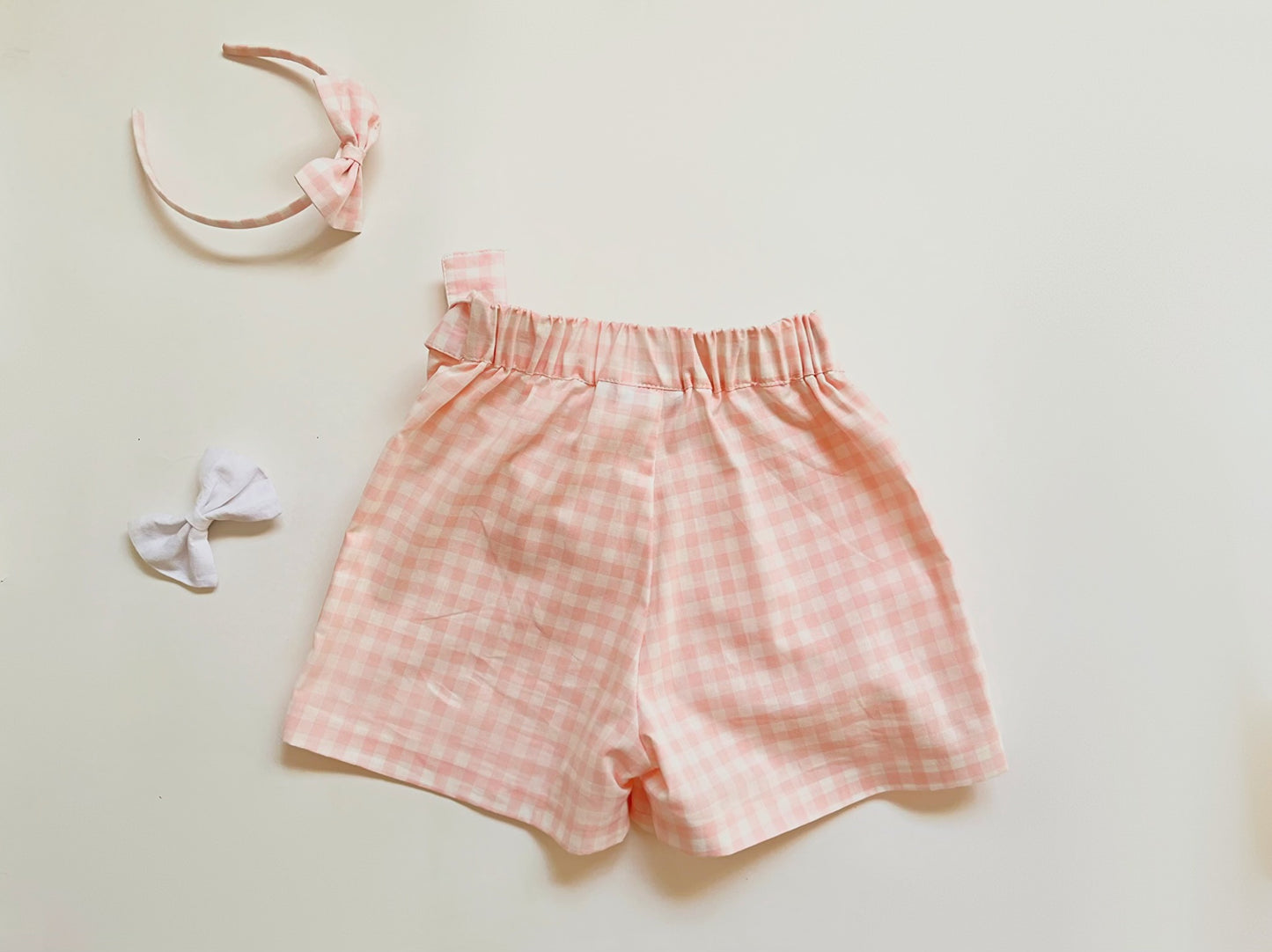 FALDA PANTALON CUADROS ROSA