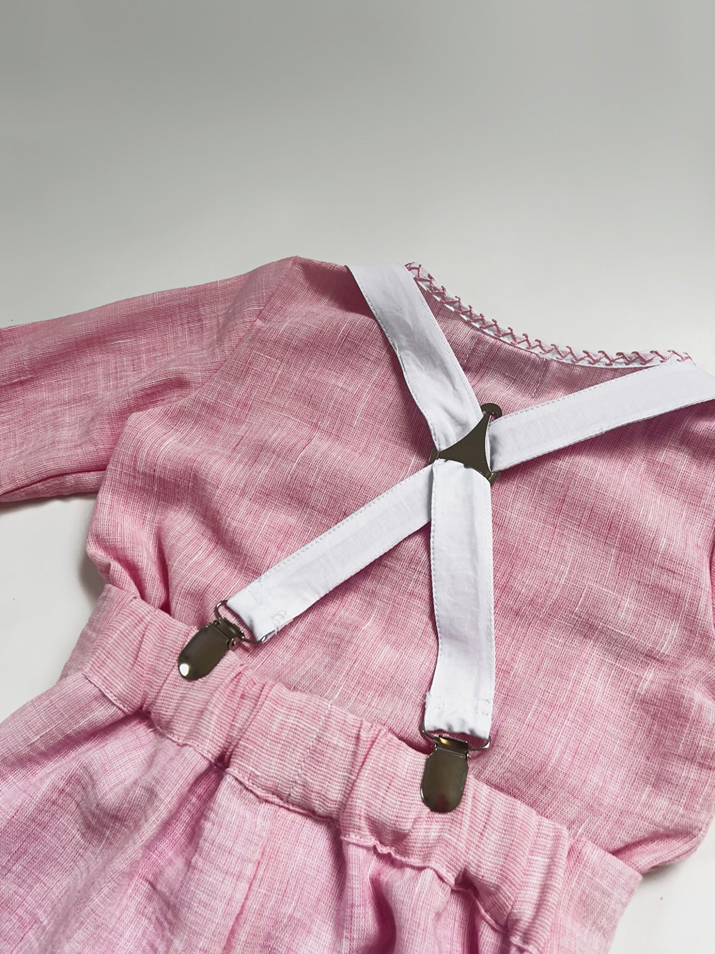 CONJUNTO NIÑO BEBE LINO ROSA