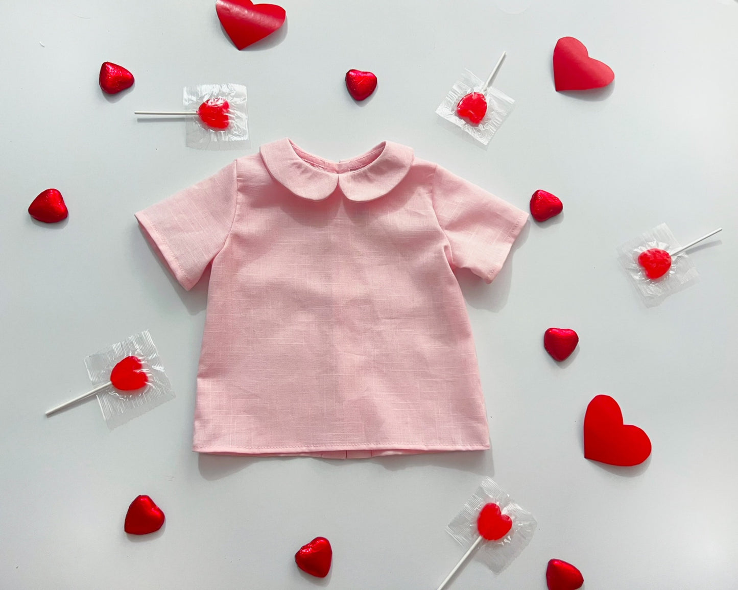 Camisa bebé lino rosa