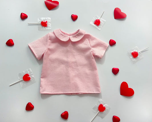 Camisa bebé lino rosa