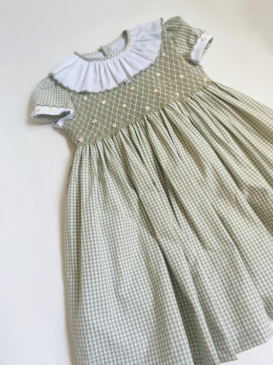 VESTIDO NIDO CUADROS OLIVA