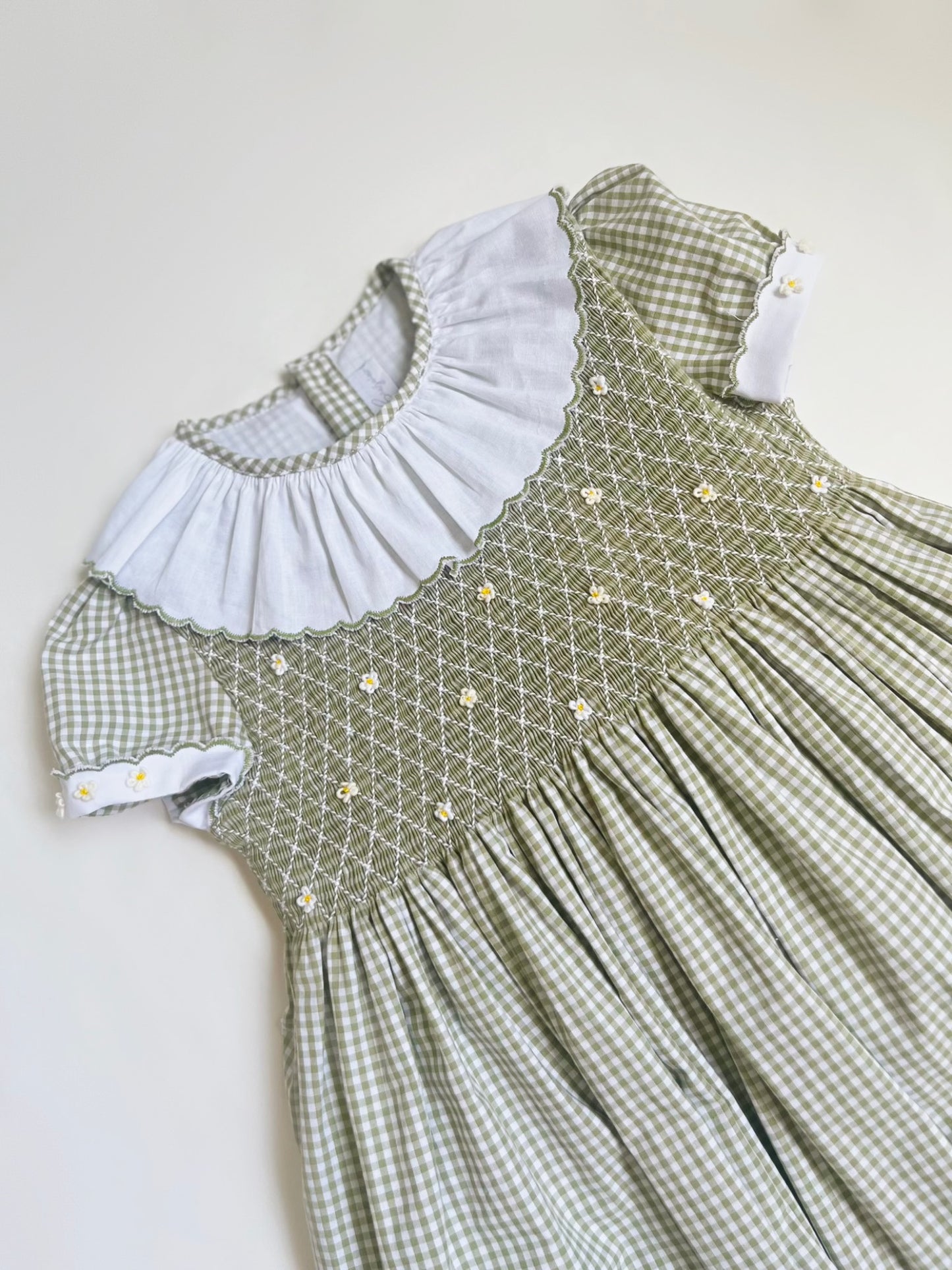 VESTIDO NIDO CUADROS OLIVA