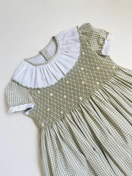 VESTIDO NIDO CUADROS OLIVA