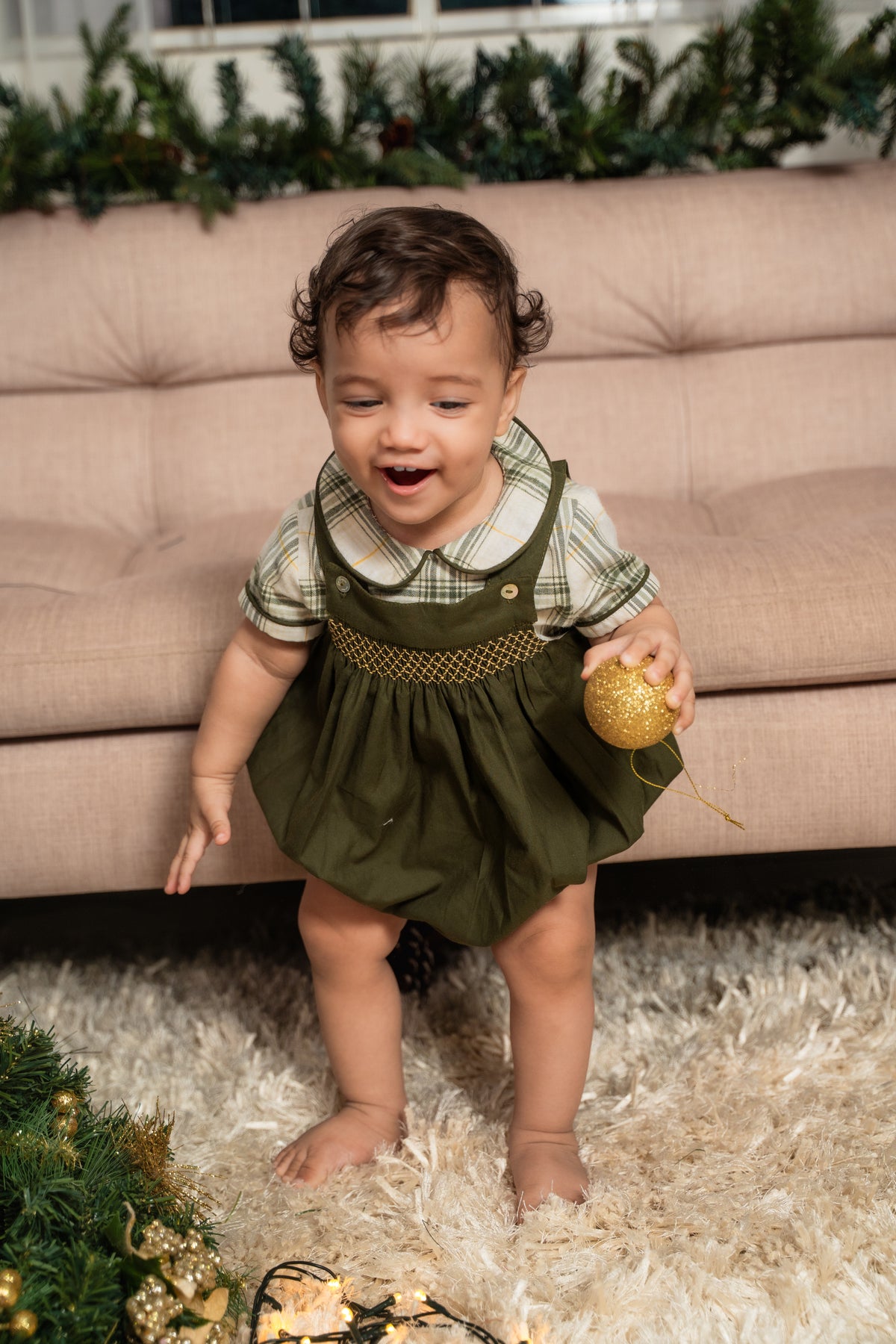 CAMISA BEBÉ TARTÁN PINO