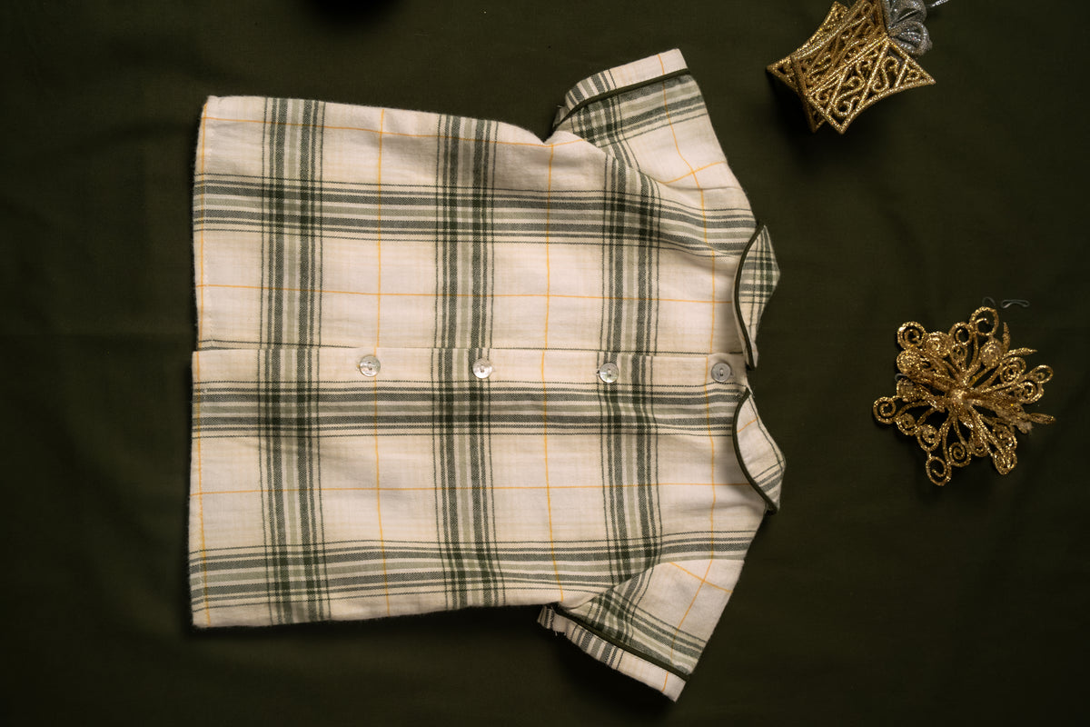 CAMISA BEBÉ TARTÁN PINO