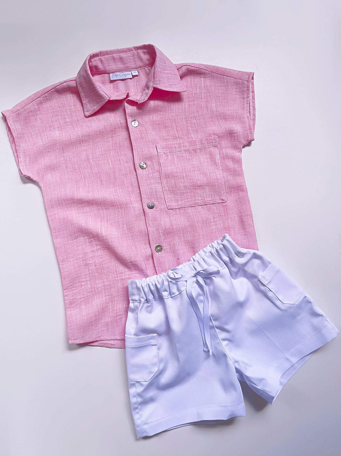 CONJUNTO NIÑO LINO ROSA
