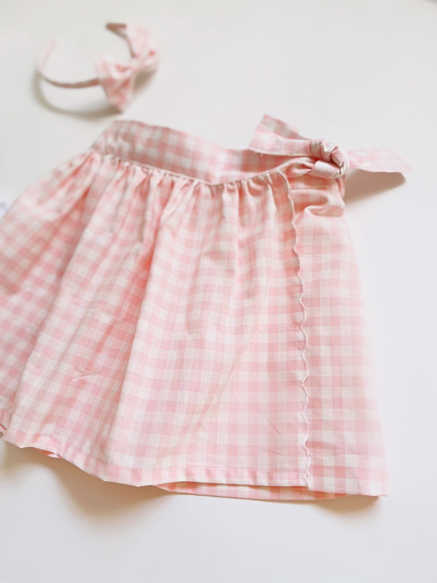 FALDA PANTALON CUADROS ROSA