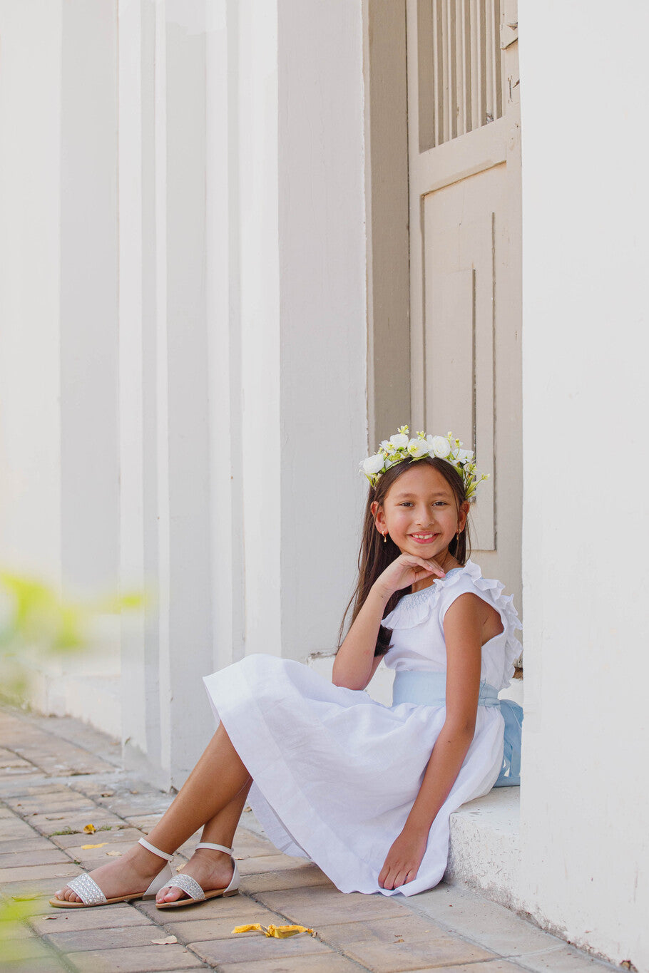 Vestido ceremonia escote v