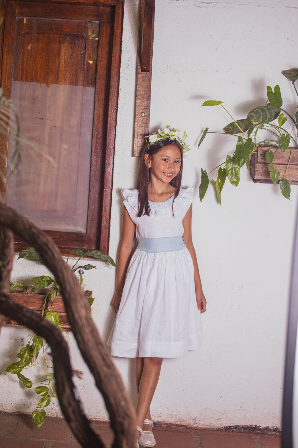 Vestido ceremonia escote v