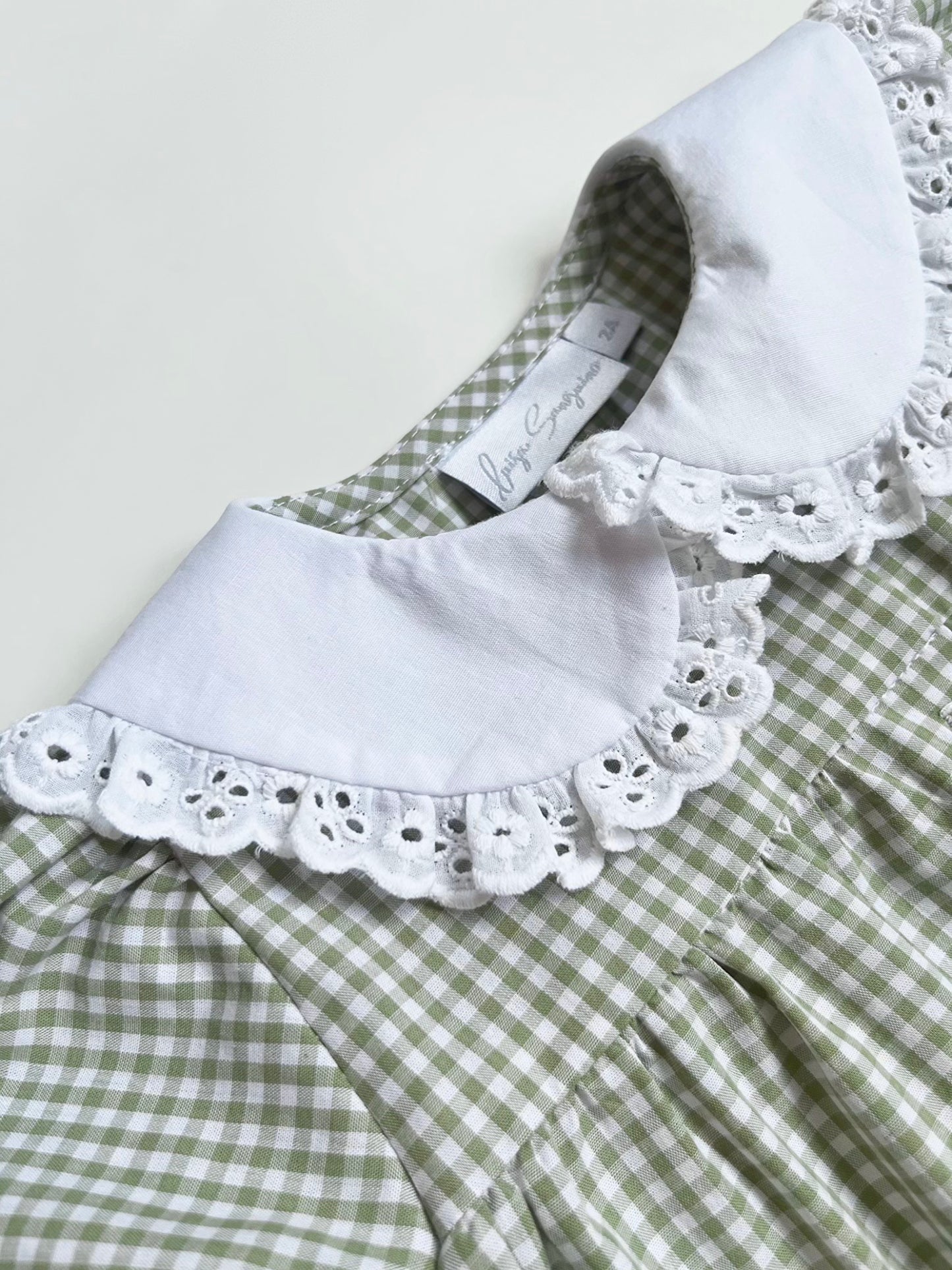 VESTIDO BATA CUADROS OLIVA