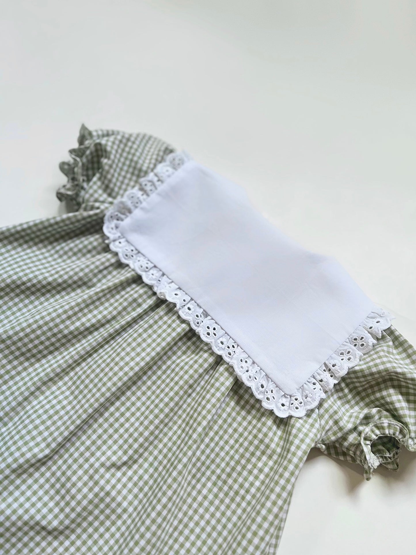 VESTIDO BATA CUADROS OLIVA