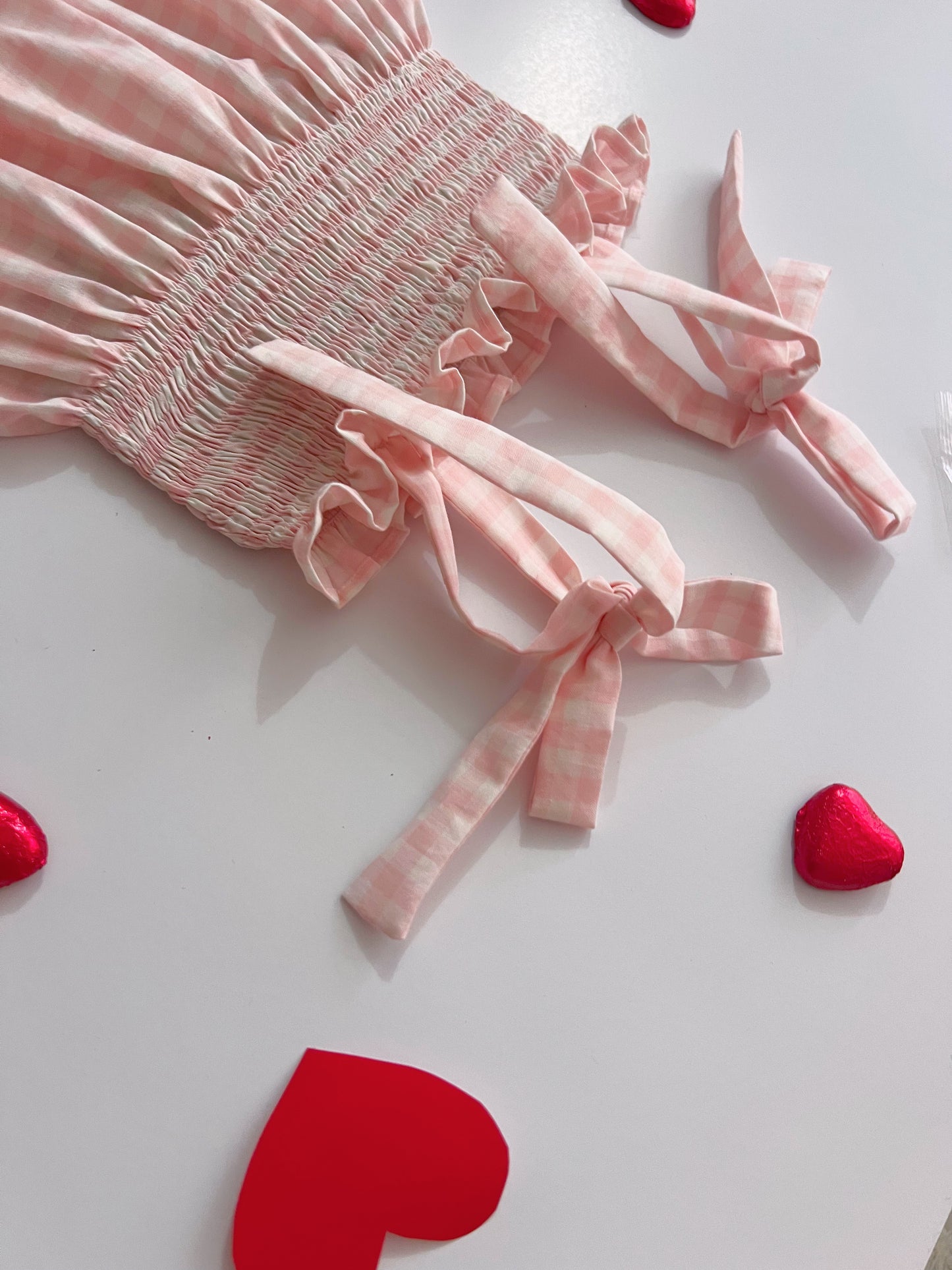 Vestido cuadros rosa