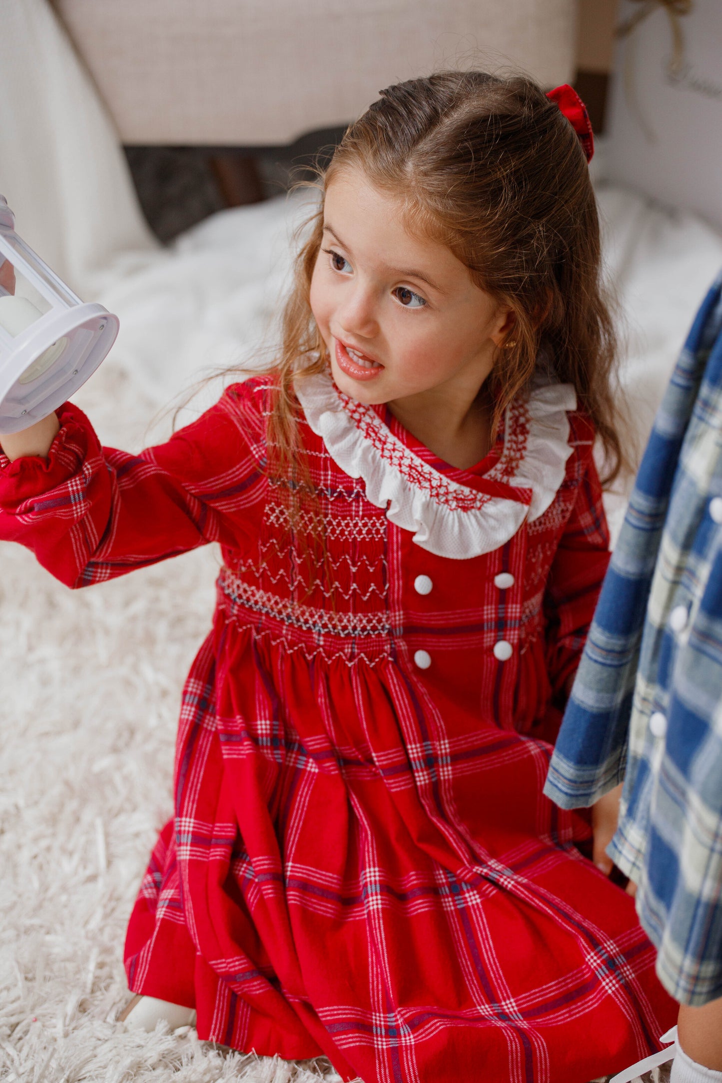 Vestido ingles cuadros rojos