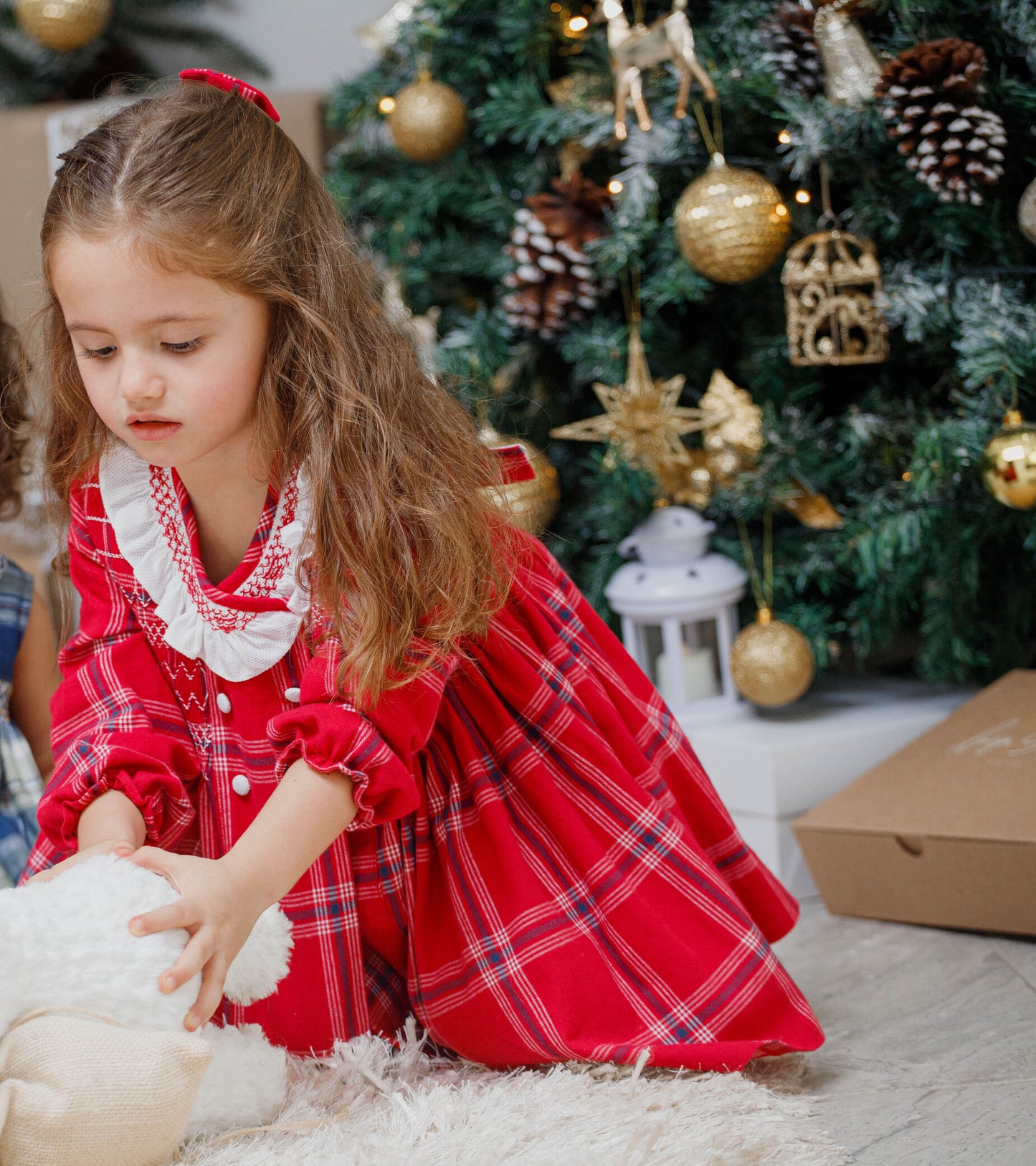 Vestido ingles cuadros rojos