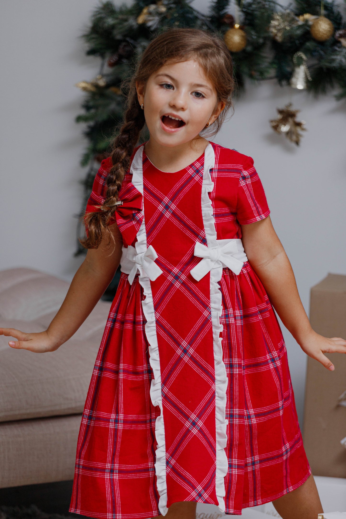 Vestido de cuadros rojos