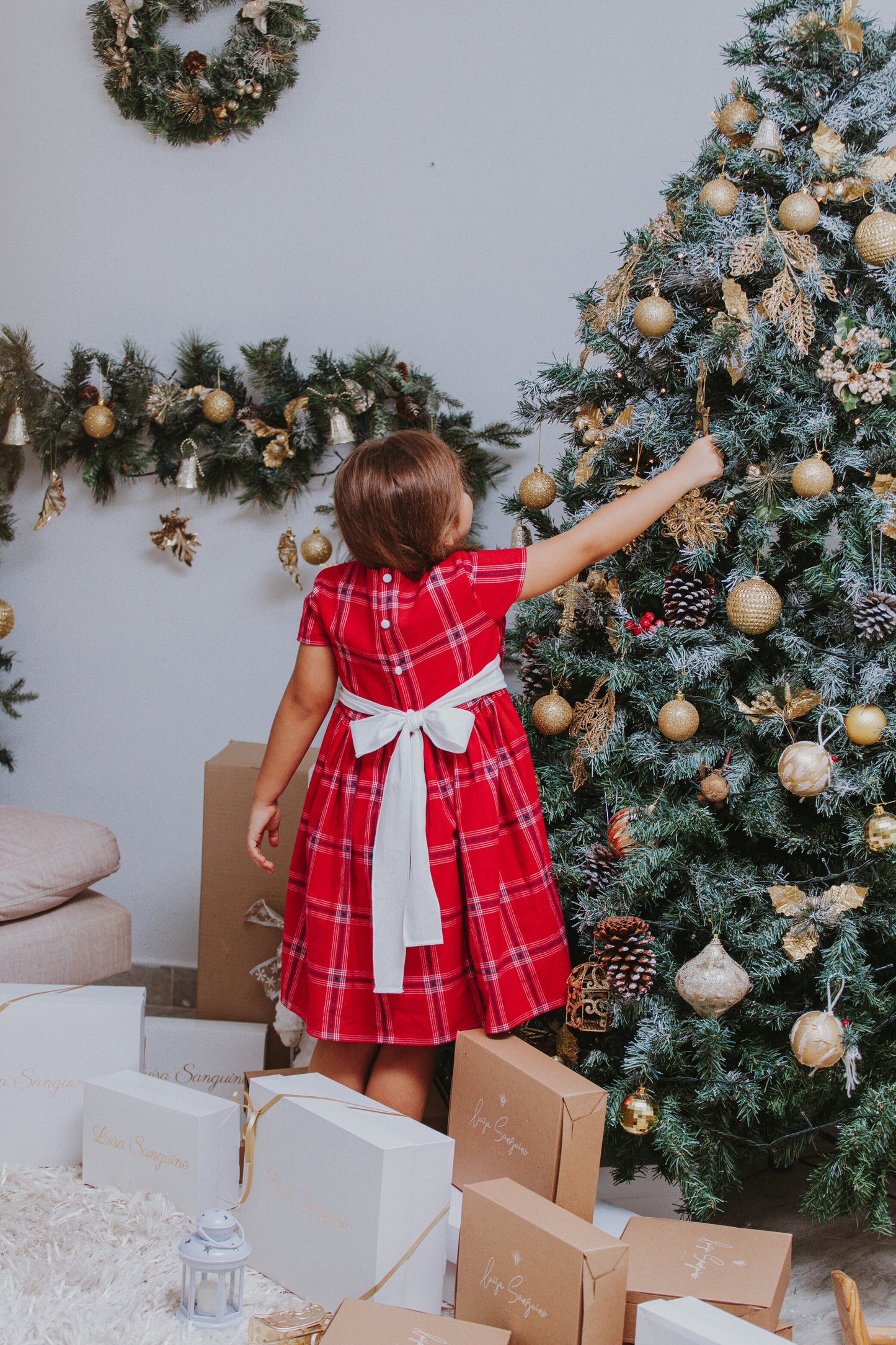 Vestido de cuadros rojos