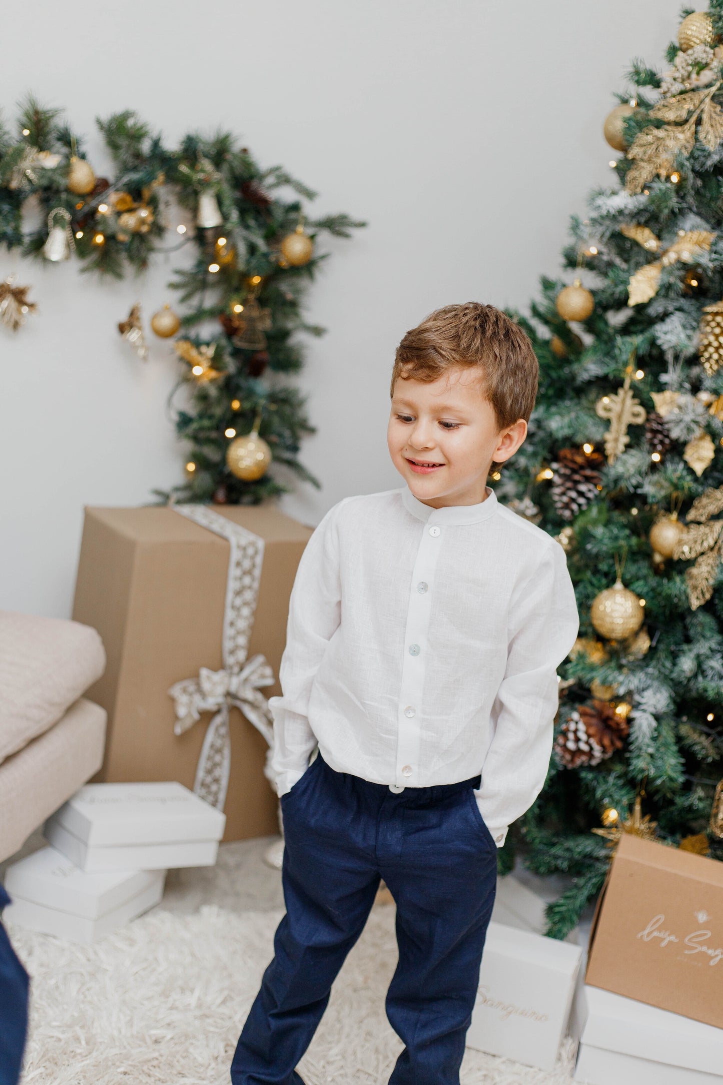 Camisa manga larga lino italiano