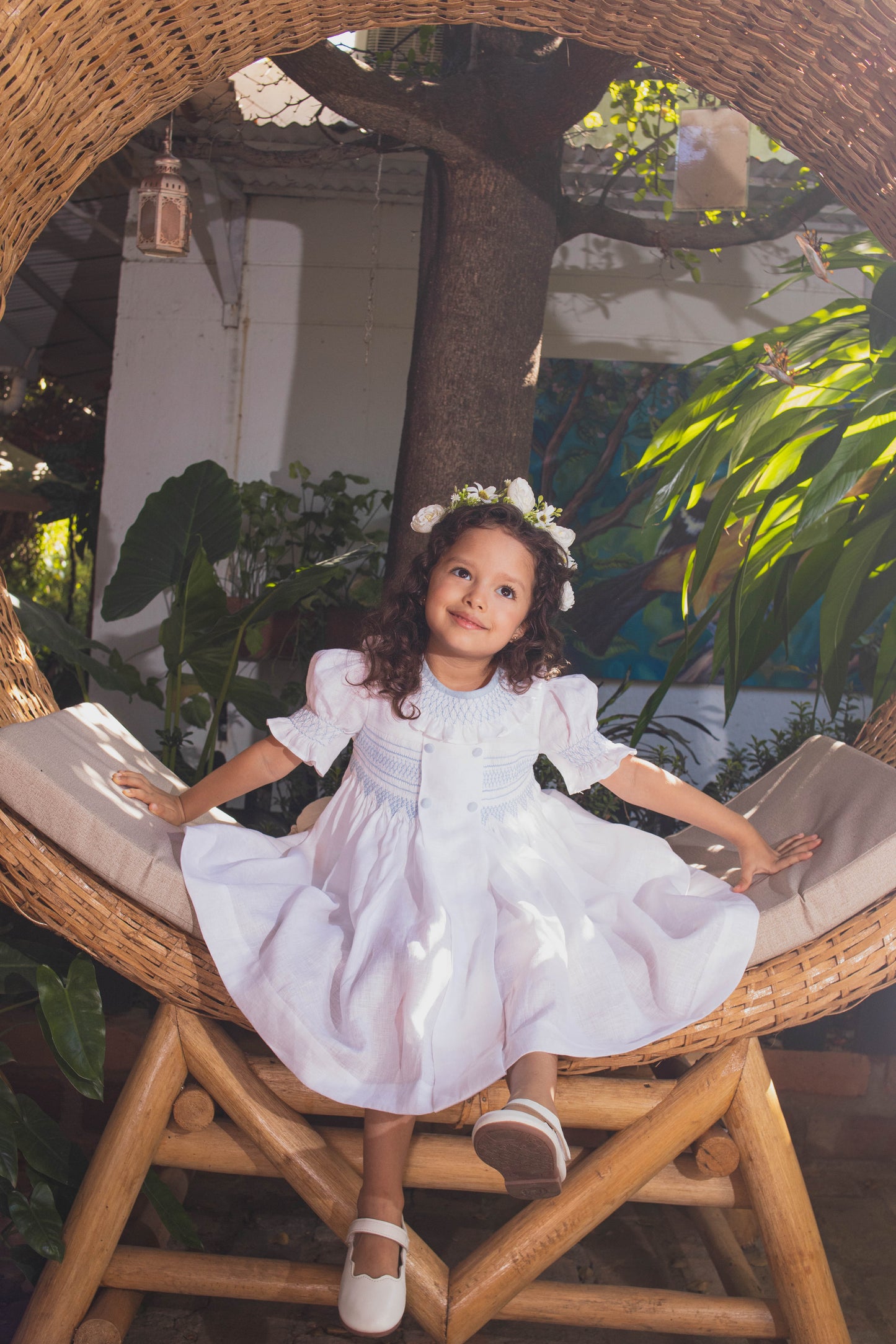 Vestido ceremonia nido de abeja