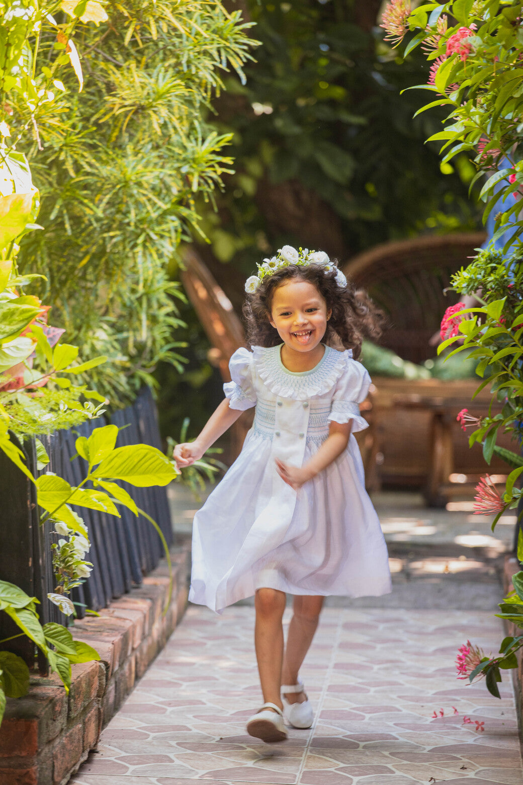Vestido ceremonia nido de abeja