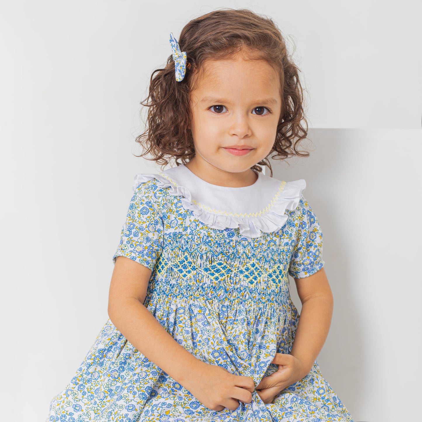 Vestido nido de abeja estampado Angélica