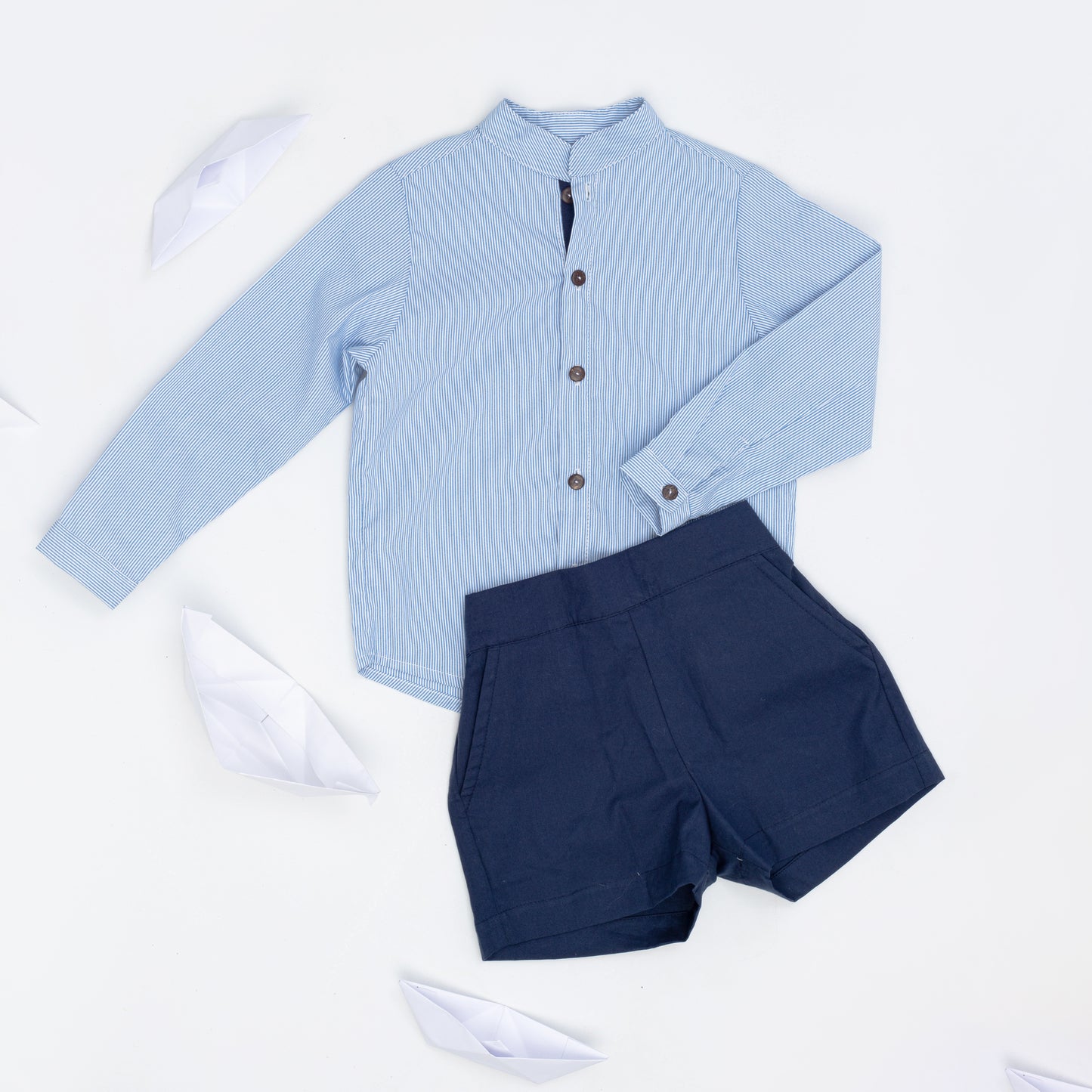 Camisa cuello maho rayas