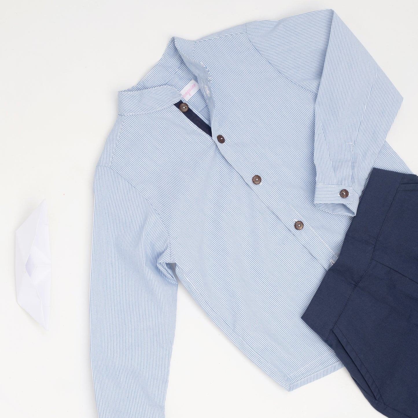 Camisa cuello maho rayas