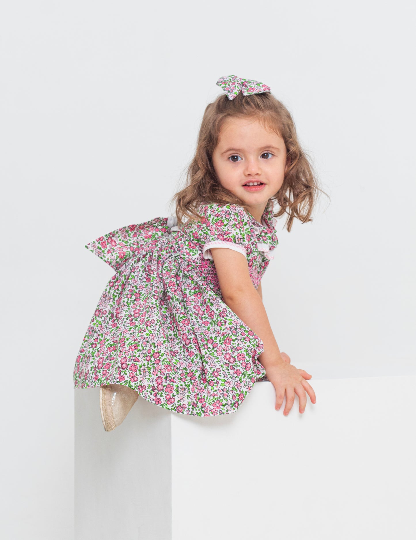 Vestido nido de abeja estampado