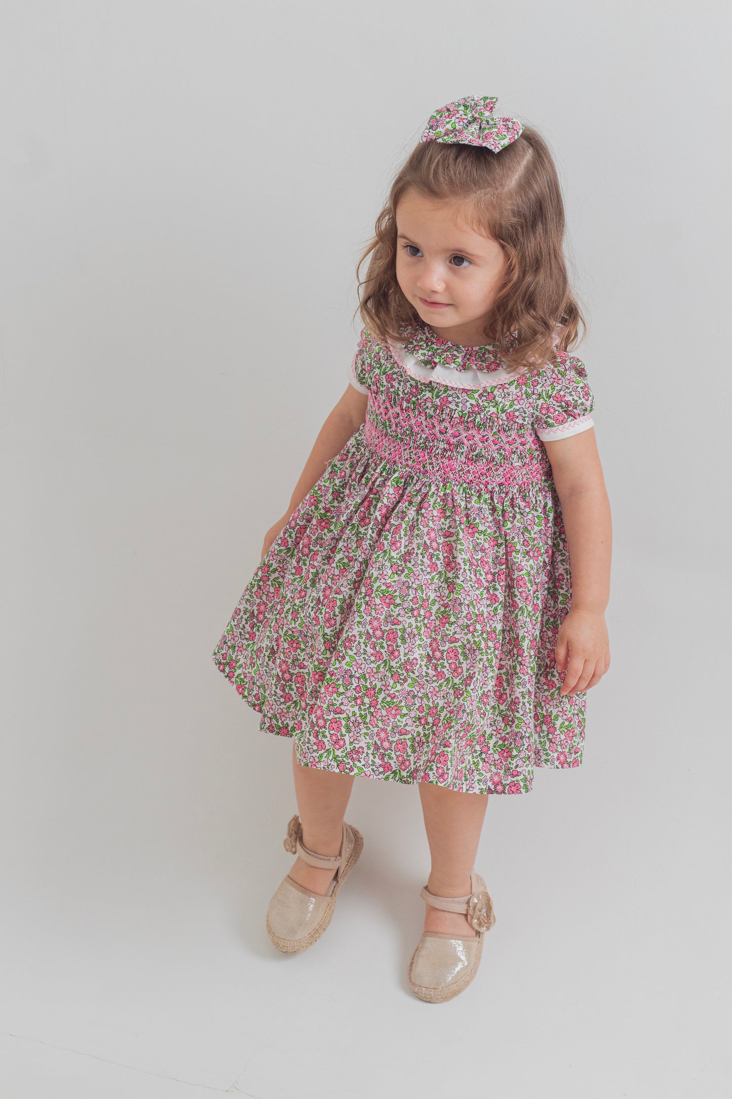 Vestido nido de abeja estampado