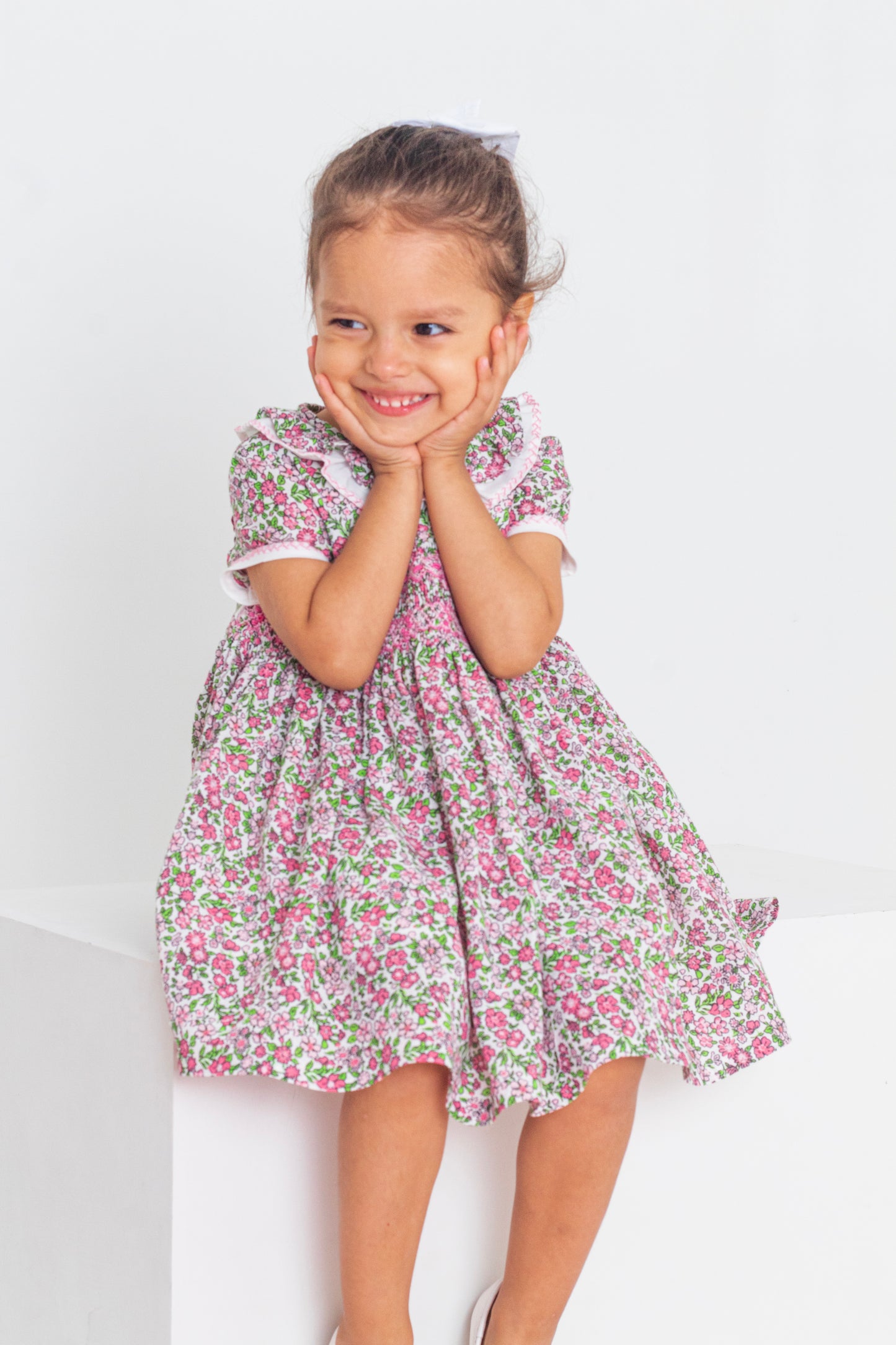 Vestido nido de abeja estampado