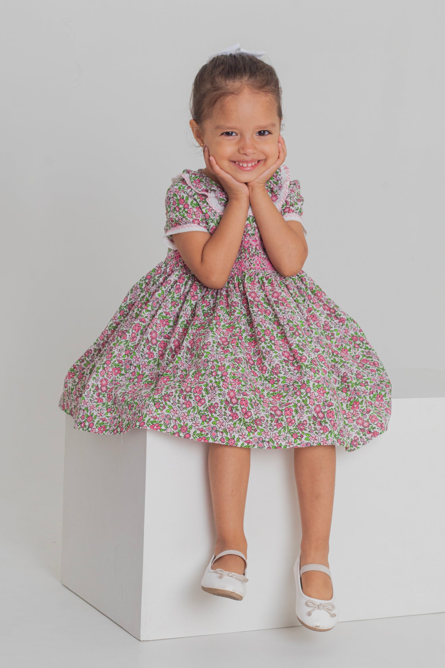 Vestido nido de abeja estampado