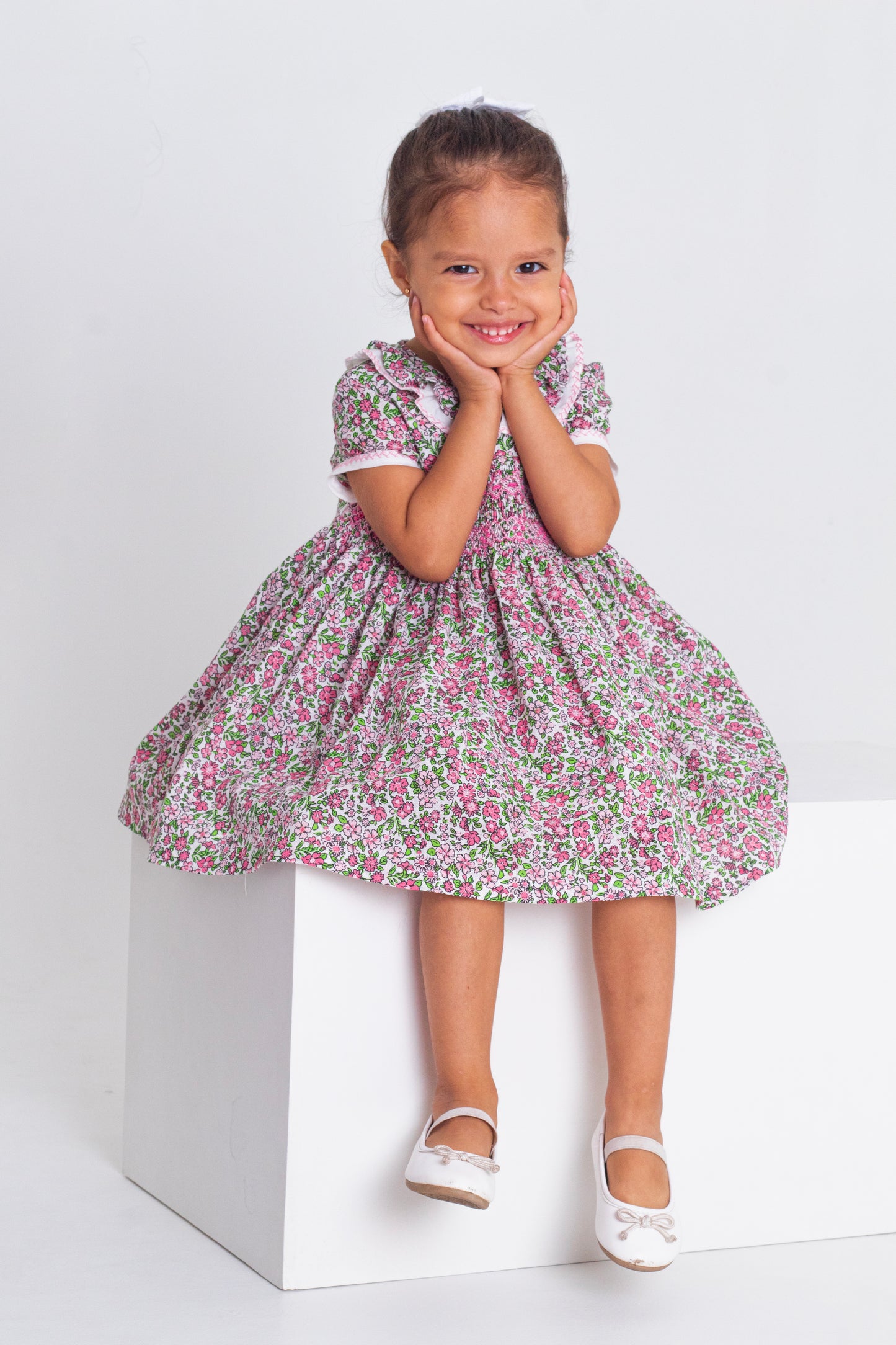 Vestido nido de abeja estampado