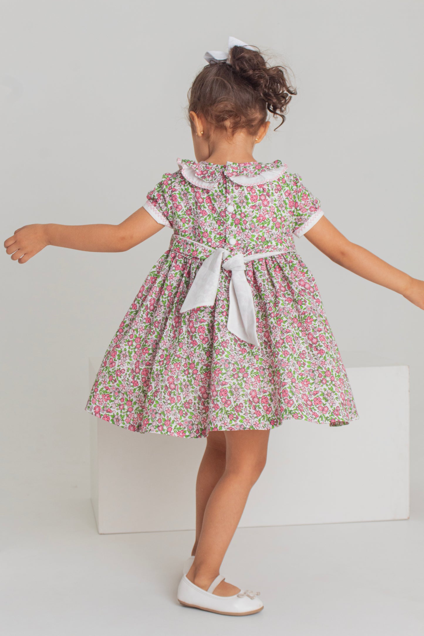 Vestido nido de abeja estampado