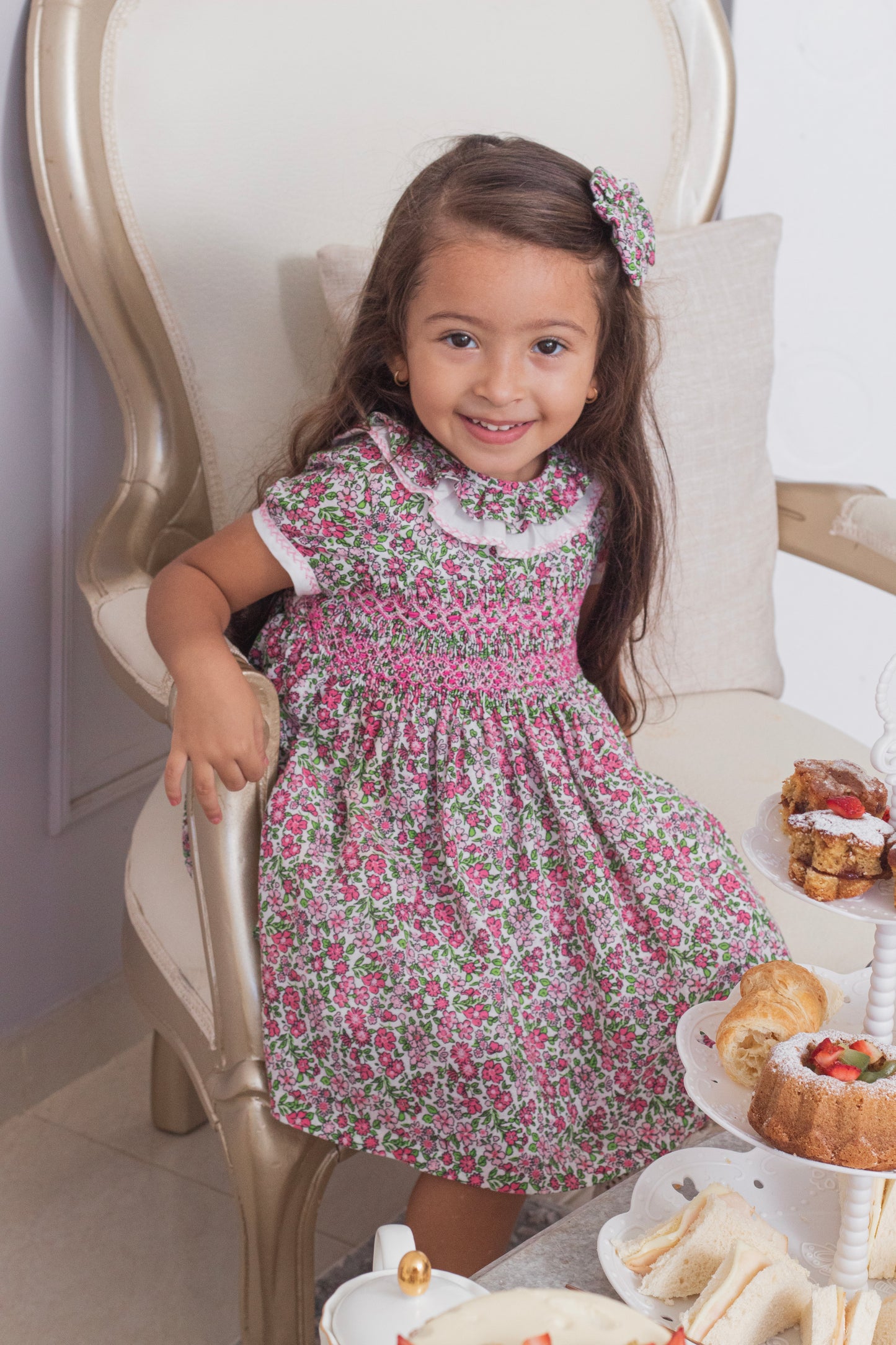 Vestido nido de abeja estampado