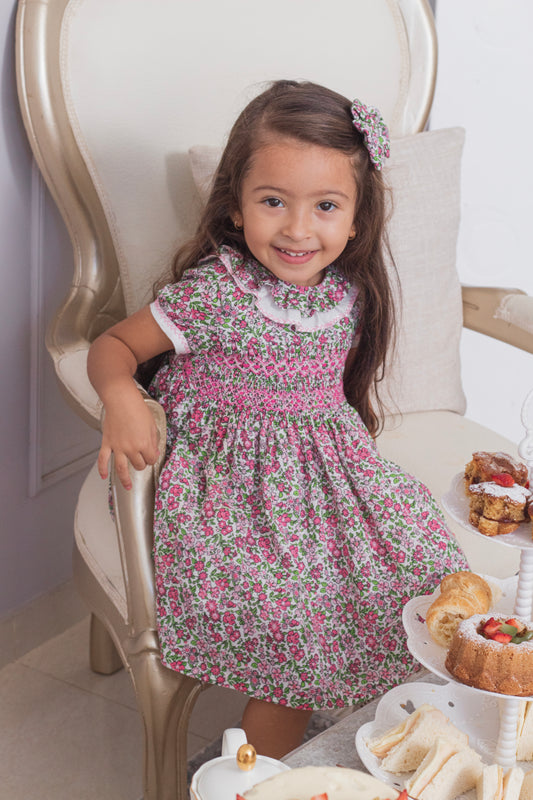 Vestido nido de abeja estampado