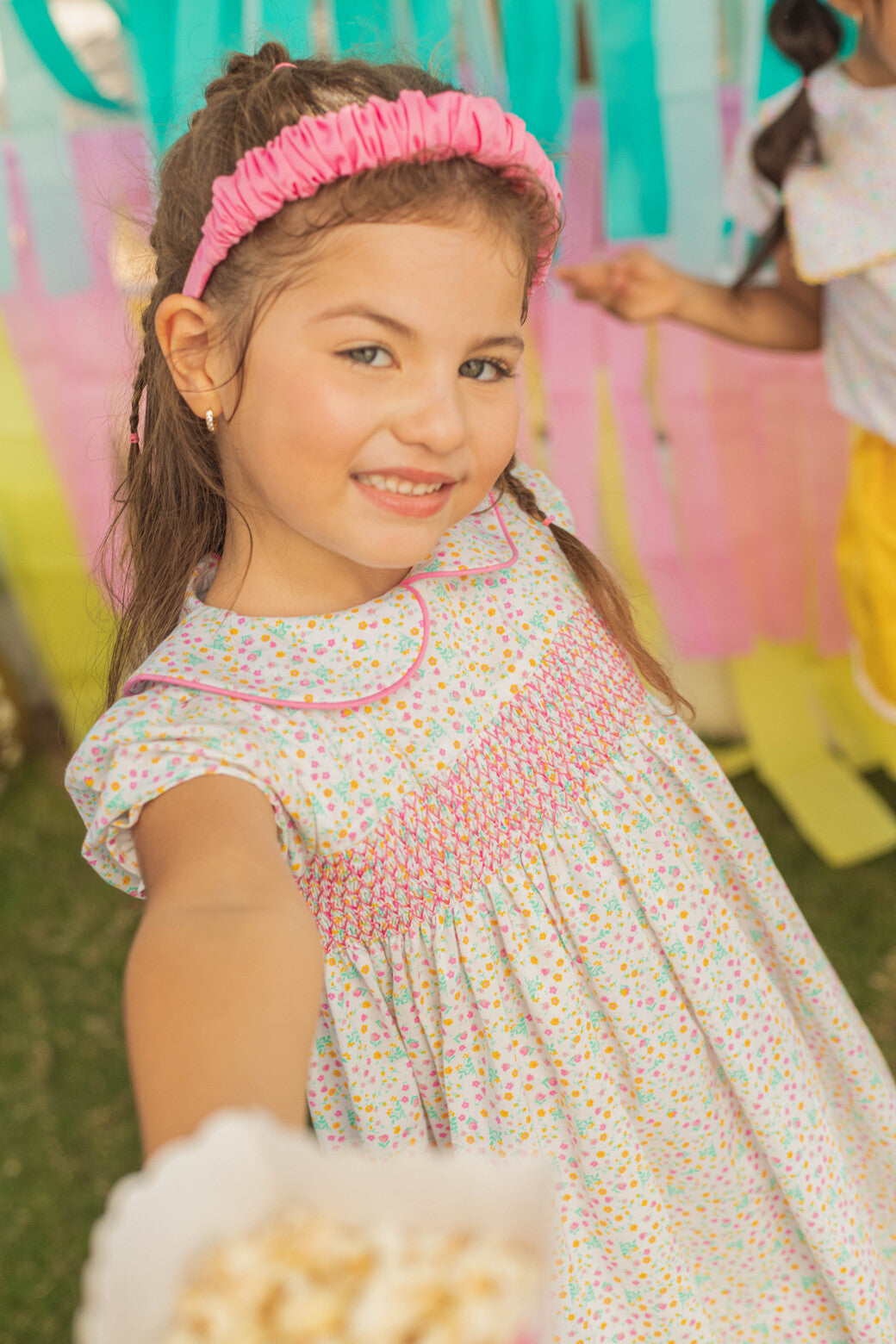 Vestido Nido De Abeja Estampado Fluor