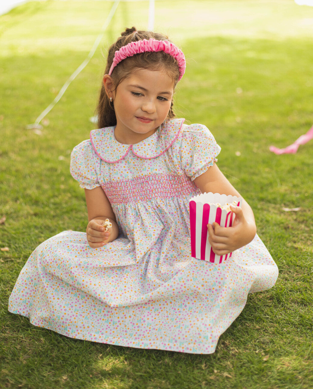 Vestido Nido De Abeja Estampado Fluor