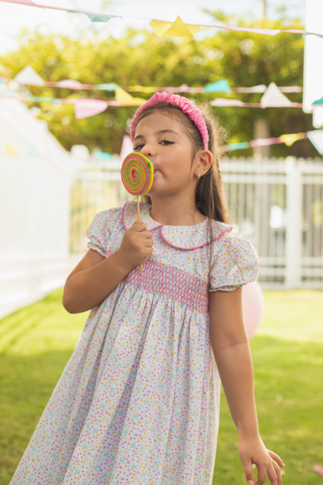 Vestido Nido De Abeja Estampado Fluor